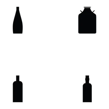Bottle icon set Stock Illustration