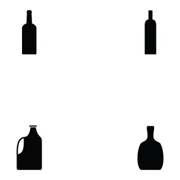 Bottle icon set Stock Illustration