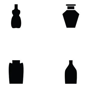 Bottle icon set Stock Illustration