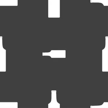 Bottle icon sign. Seamless pattern on a gray background. Vector 스톡 일러스트