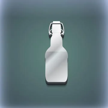 Bottle icon symbol. 3D style. Trendy, modern design with space for your text . R Stock Illustration