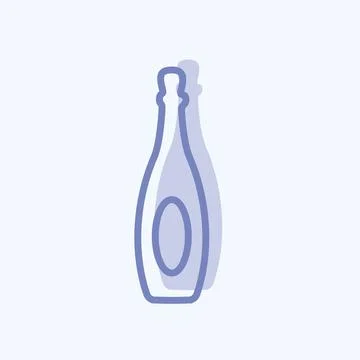Bottle Icon in trendy two tone style isolated on soft blue background Stock Illustration