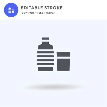 Bottle icon vector, filled flat sign, solid pictogram isolated on white, logo Stock Illustration