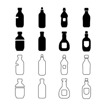 Bottle Icons Set Stock Illustration