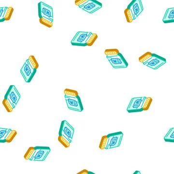 Bottle jar wasabi isometric icon seamless pattern Stock Illustration