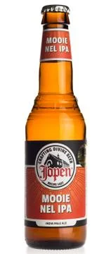 Bottle of Jopen Mooie Nel IPA beer on white Stock Photos