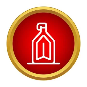 Bottle jug with handle icon red circle Illustration