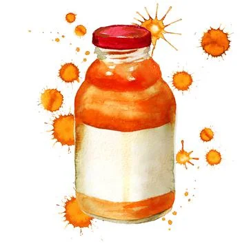 Bottle with juice Stock Illustration