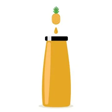 Bottle of juice, vector flat Stock Illustration
