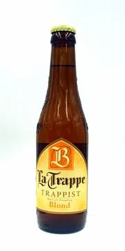 Bottle of La Trappe Blond beer Stock Photos