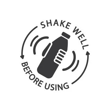 Bottle label - shake well before use, vector. Stock Illustration