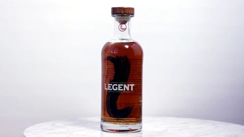 Bottle of Legent Whiskey Stock Footage 129581669