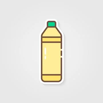 Bottle with lemonade and shadow Stock Illustration