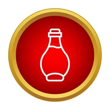 Bottle of liquid condiment line icon vector Stock Illustration
