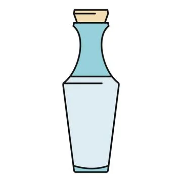 Bottle of liquid with cork stopper icon Stock Illustration