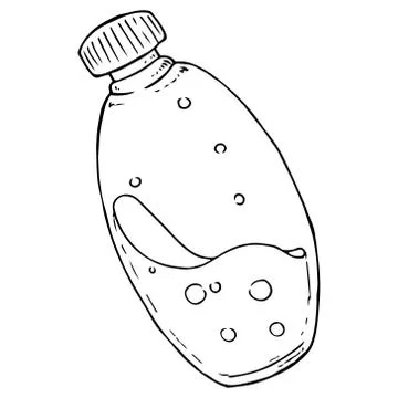 Bottle with liquid icon. Vector illustration of a bottle with a clear liquid. Stock Illustration