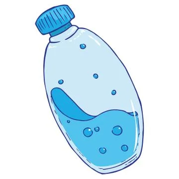 Bottle with liquid icon. Vector illustration of a bottle with a clear liquid. Stock Illustration