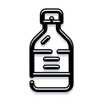 Bottle with liquid icon on white background Stock Illustration