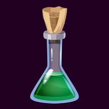 Bottle liquid potion magic elixir colorful . Game icon GUI for app games user Stock Illustration