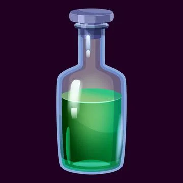 Bottle liquid potion magic elixir colorful . Game icon GUI for app games user Stock Illustration