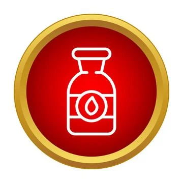 Bottle of liquid with a red drop inside Stock Illustration