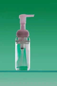 Bottle of liquid soap back lit Stock Photos