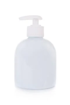 Bottle of liquid soap isolated on white Stock Photos