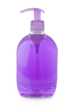 Bottle of liquid soap isolated on white Stock Photos