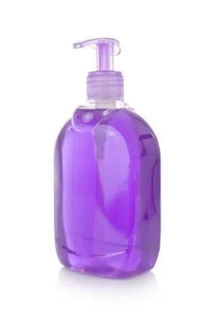 Bottle of liquid soap isolated on white Stock Photos