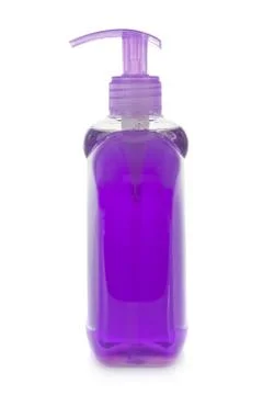 Bottle of liquid soap isolated on white Stock Photos