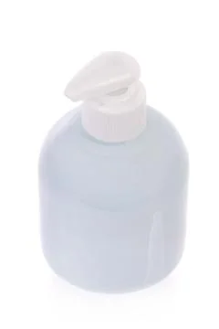 Bottle of liquid soap isolated on white Stock Photos