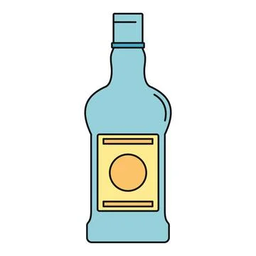 Bottle of liquor with label vector illustration Stock Illustration