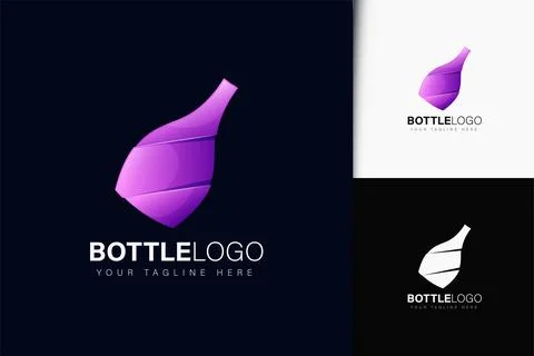 Bottle logo design with gradient Stock Illustration