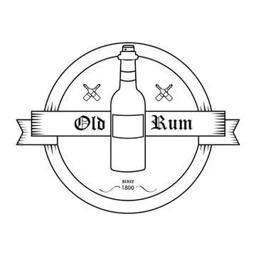 Bottle logo emblem Stock Illustration