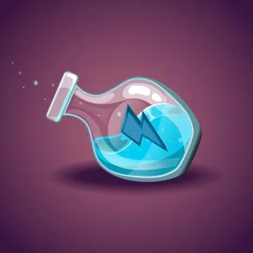 Bottle with magic elixir. Energy potion Stock Illustration
