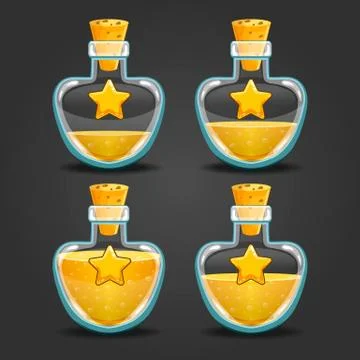 Bottle of magic elixir with star Stock Illustration