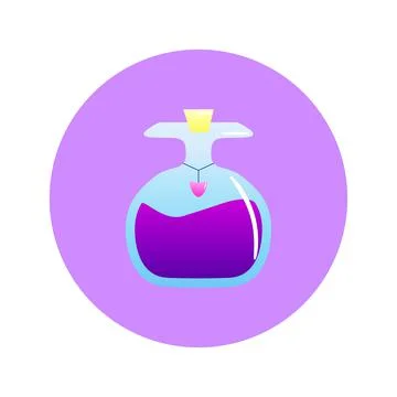 Bottle magic potion in a circle Stock Illustration