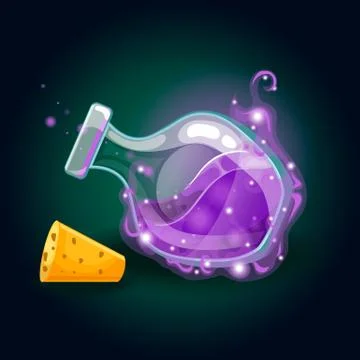 Bottle with magic smog and elixir Illustrazione stock