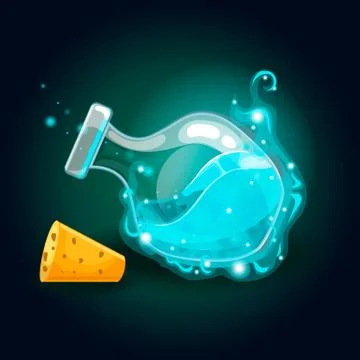 Bottle with magic smog and elixir Stock Illustration