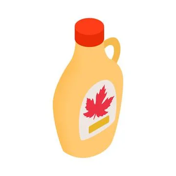 Bottle of maple syrup icon, isometric 3d style Stock Illustration