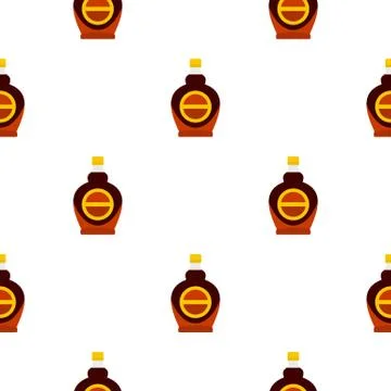 Bottle of maple syrup pattern seamless イラスト素材
