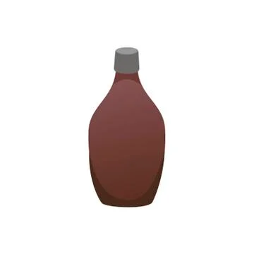Bottle with maple syrup on white background. Vector illustration in trendy flat Illustrazione stock