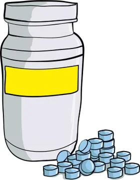 Bottle of medicinal pills Stock Illustration