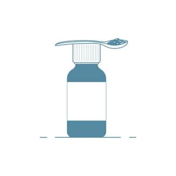Bottle with medicinal syrup Illustrazione stock