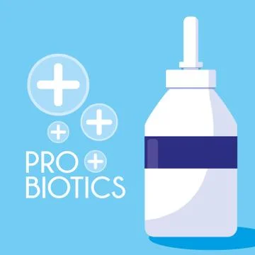 Bottle medicines probiotics icon Stock Illustration