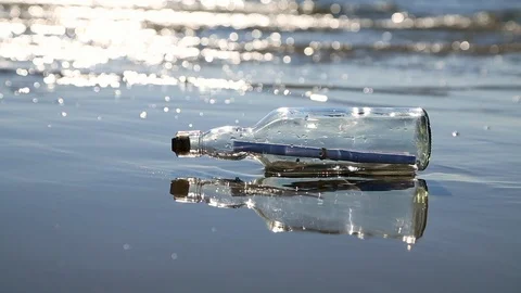 Bottle with message Stock Footage 98994808