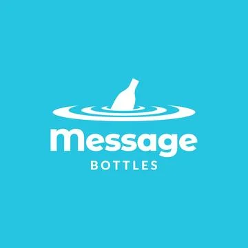 Bottle with message on sea logo design vector graphic symbol icon sign illu.. Stock Illustration