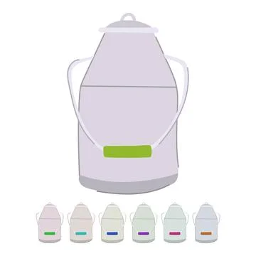 Bottle metal milk can vector cartoon graphic Stock Illustration