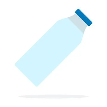 A bottle of milk at an angle flat isolated Stock Illustration