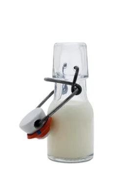 Bottle of milk with clipping path Stock Photos
